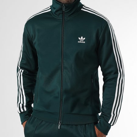 Adidas Originals - Ensemble De Survetement A Bandes Classic JY1280 JY1275 Vert Bouteille Foncé